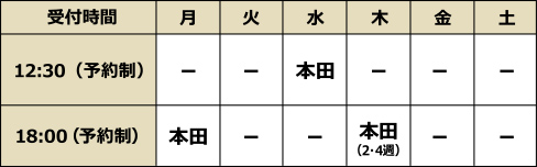 予防接種実施日（予約制）